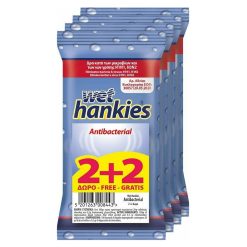 Wet Hankies Antibacterial Υγρά Μαντηλάκια 15Τμχ 2 + 2 Δώρο