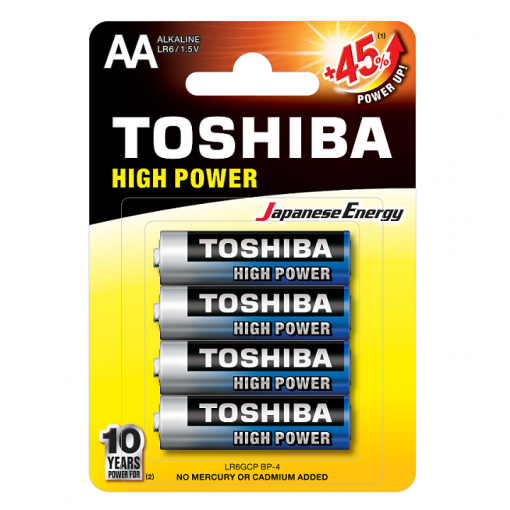 Toshiba AA High Power Αλκαλικές Μπαταρίες 4 Τμχ