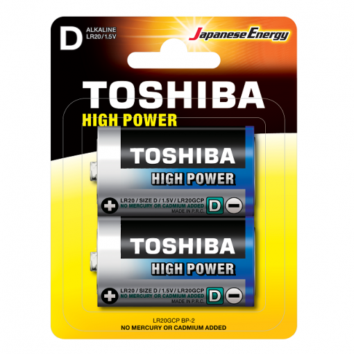 Toshiba D High Power Αλκαλικές Μπαταρίες 2 Τμχ