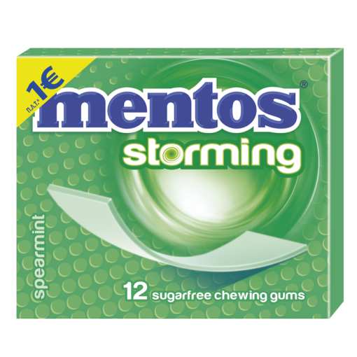Mentos Storming Δυόσμος Τσίχλες 33gr (Τεμάχιο)