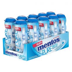 Mentos Pure Fresh Μέντα Μπουκάλι Τσίχλες 28gr (Συσκευασία 12Τμχ)