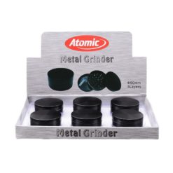 Atomic All Black Μεταλλικό 50mm 3 Parts Grinder (Συσκευασία 6 Τεμαχίων)