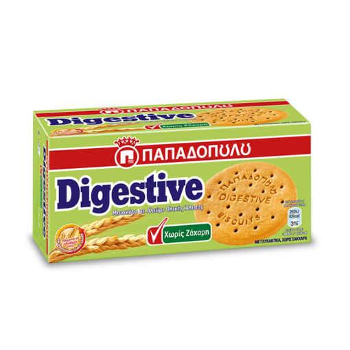 Παπαδοπούλου Digestive Χωρίς Ζάχαρη Μπισκότα 250gr